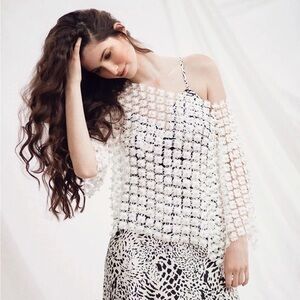 RIVIR White Floral Embellished Top
